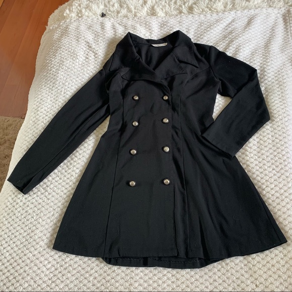 Black Blazer Dress Size 9 Smart Set 99s Retro - Picture 9 of 13